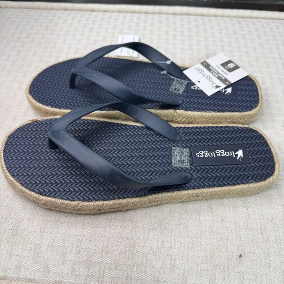 Frogg Toggs Womens Size 9 Navy Keda Sandal Flip Flops With Jute Sole - Picture 2 of 6